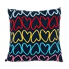 Kerri Rosenthal Imperfect Heart Stripe Knit Cashmere Pillow In Multi