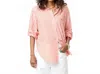 Kerri Rosenthal Jack Stripe Shirt In Aperol Orange In Multi