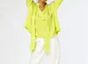 Kerri Rosenthal Libbie Blouse In Citron In Green