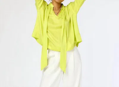 Kerri Rosenthal Libbie Blouse In Citron In Green