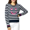 Kerri Rosenthal Liz Smiley Sweater In Indigo In Multi