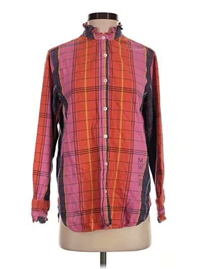 Pre-owned Kerri Rosenthal Long Sleeve Button Down Shirt In Burgundy