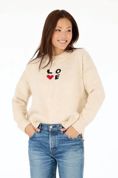 Kerri Rosenthal Love Squared Boyfriend Sweater In Natural In Gray