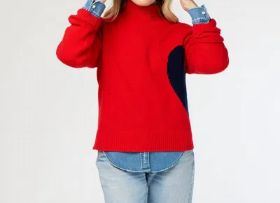 Kerri Rosenthal Lucy Imperfect Heart Sweater In Cherri Red