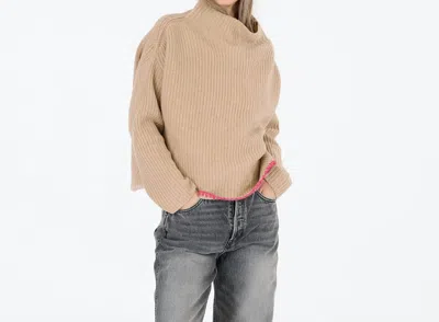 Kerri Rosenthal Marlow Cashmere Mock Neck Sweater In Brown In Neutral