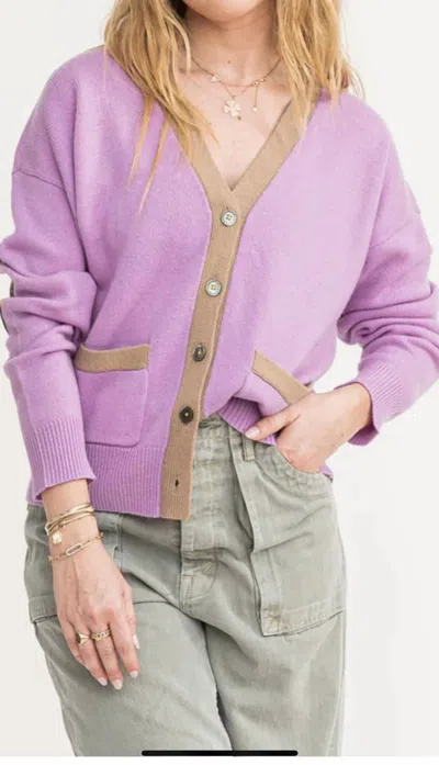 Kerri Rosenthal Mellie Cardigan In Aurora In Purple