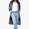 Kerri Rosenthal Mercer Stripe Duster In Blue Multi In Multi