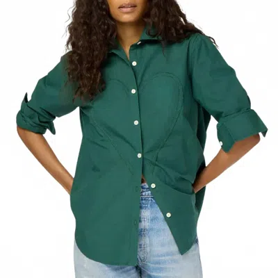 Kerri Rosenthal Mia Max Heart Shirt In Emerald In Green
