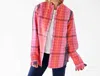 Kerri Rosenthal Mia Ruffle Flannel Shirt In Cabin Plaid In Multi