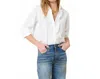 Kerri Rosenthal Mia Ruffle Front Shirt In White In White