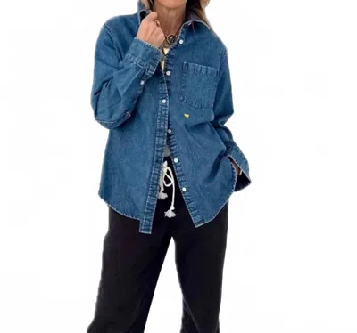 Kerri Rosenthal Mia Soul Brigade Long Sleeve Shirt In True Denim In Multi