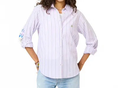 Kerri Rosenthal Mia Stripe Shirt In Lavender White In Multi