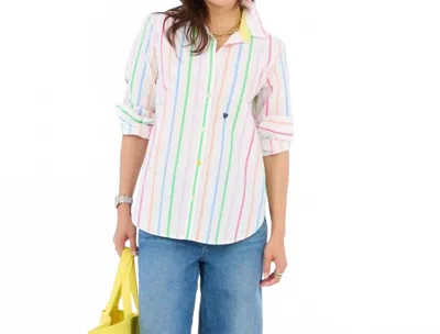 Kerri Rosenthal Mia Stripe Shirt In Multi In White