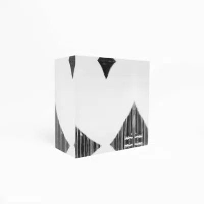 Kerri Rosenthal Modern Hunk Of Love Square Block In Black In White