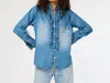 Kerri Rosenthal Molly Denim Shirt In Blue