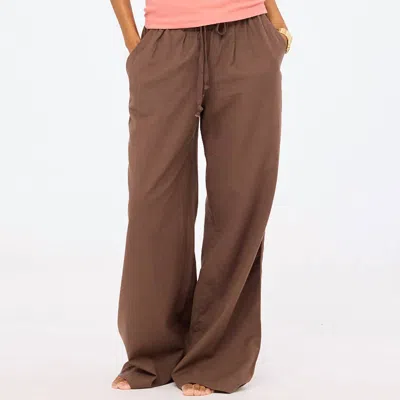 Kerri Rosenthal Palazzo Pant In Caramel Earth In Brown