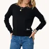 Kerri Rosenthal Patchwork Cotton Pullover Sweater In Black In Black