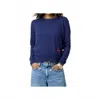 Kerri Rosenthal Patchwork Pullover Long Sleeve Sweater In Indigo In Blue