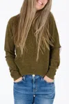 Kerri Rosenthal Patchwork Pullover Sweater In Army Green In Green