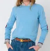 Kerri Rosenthal Patchwork Pullover Sweater In Mid Blue In Blue