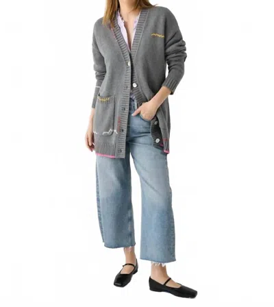 Kerri Rosenthal Poppy Smiley Cardigan In Gray