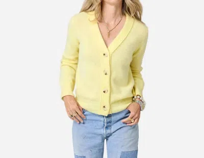 Kerri Rosenthal Pretty Little Cardigan In Lemon Tint In Multi