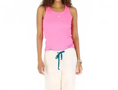 Kerri Rosenthal Ribbed Tank Top In Neon Pink
