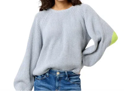 KERRI ROSENTHAL RICKI BALLOON SLEEVE HEART SWEATER IN GREY