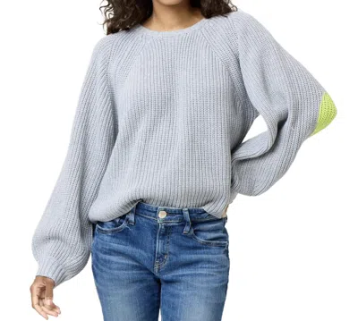 Kerri Rosenthal Ricki Imperfect Heart Elbow Sweater In Heather Grey