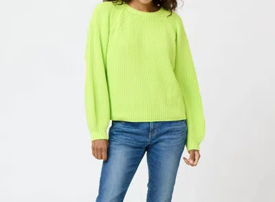Kerri Rosenthal Ricki Imperfect Heart Sweater In Lime Green