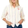 Kerri Rosenthal Shrunken Pia Shirt In Mulit Stripe In Multi