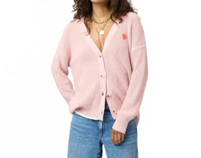 Kerri Rosenthal Slouchy V-neck Cardigan In Mauve In Pink