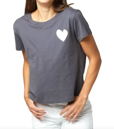Kerri Rosenthal Suke Contrast Imperfect Heart Tee In Carbon In Grey