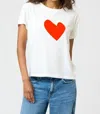 Kerri Rosenthal Suke Imperfect Heart Tee In Aperol Orange In White