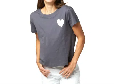 Kerri Rosenthal Suke Imperfect Heart Tee In Faded Carbon In Blue