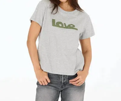 Kerri Rosenthal Suki Love Lines Tee In Heather Grey In Blue