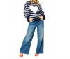 Kerri Rosenthal Summer Imperfect Heart Sweater In Navy Stripe In Blue