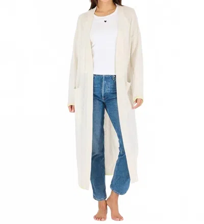 Kerri Rosenthal Super Duper Made With Love Duster Cardigan In Oatmeal Heather In White