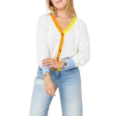 Kerri Rosenthal Suzanne Contrast Cardigan In White