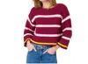 Kerri Rosenthal Sweater In Burgundy In White
