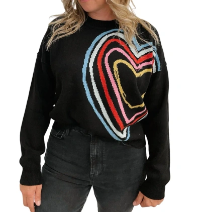 Kerri Rosenthal Sydney Sweater In Rainbow Connection Black