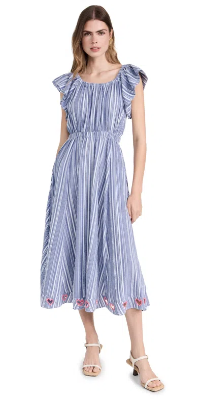 Kerri Rosenthal Tailor Stripe Dress Blue/white