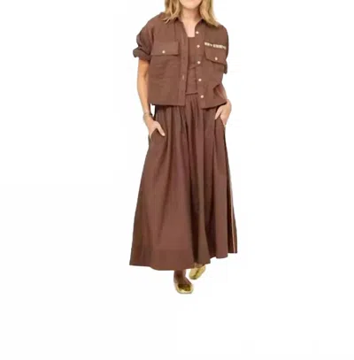 Kerri Rosenthal Tia Love Brigade Shirt In Caramel Earth In Brown