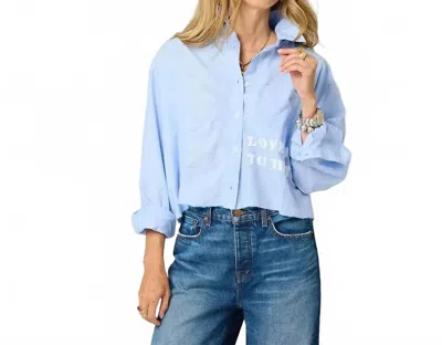 Kerri Rosenthal Tia Love Rises To The Top Shirt In Mid Blue In Multi