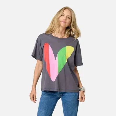 Kerri Rosenthal Tommy Happy Heart Tee In Multi In Gray