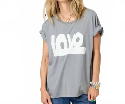 Kerri Rosenthal Tommy Love Lines Tee In Dark Gray-vanilla