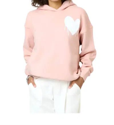 Kerri Rosenthal Unisex Boyfriend Drippy Heart Hoodie In Mauve In Pink