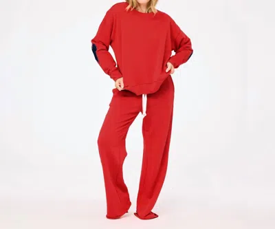 Kerri Rosenthal Weekend Barb Pull-on Sweatpants In Washed Red