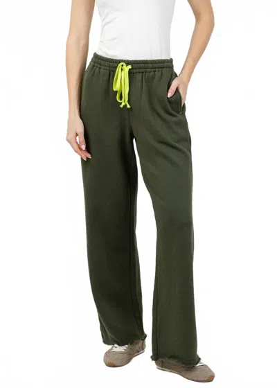 Kerri Rosenthal Weekend Barb Sweatpants In Pine Green In Gold