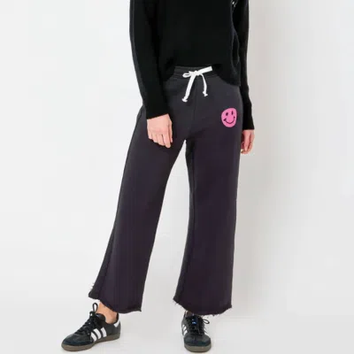 Kerri Rosenthal Weekend Happy Face Sweatpants In Black
